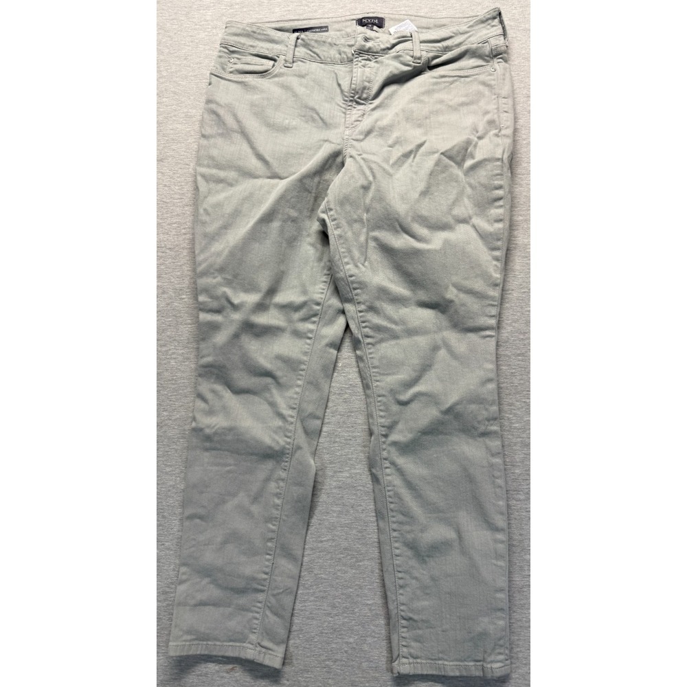 NYDJ Ankle Jeans Womens 14 Gray Medium Wash Denim Cotton Straight Leg Streetwear